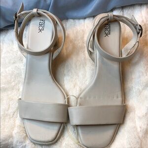 Rack Room Shoes Cream Ankle-Strap Sandals